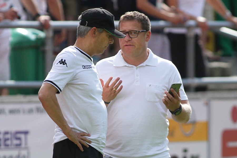 Lucien Favre und Max Eberl (Foto: Niklas Kirchhofer / TORfabrik.de)