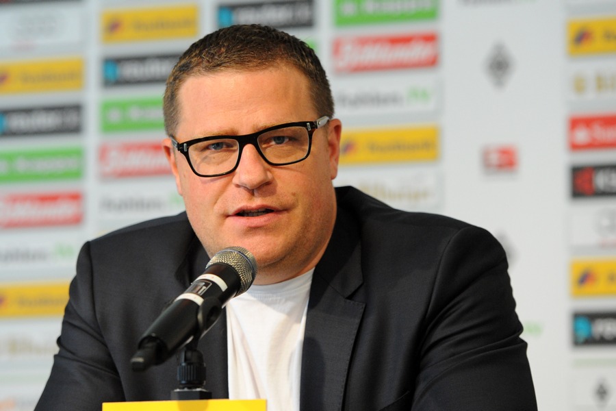 Max Eberl auf der PK am Freitag (Foto: Norbert Jansen / Fohlenfoto)