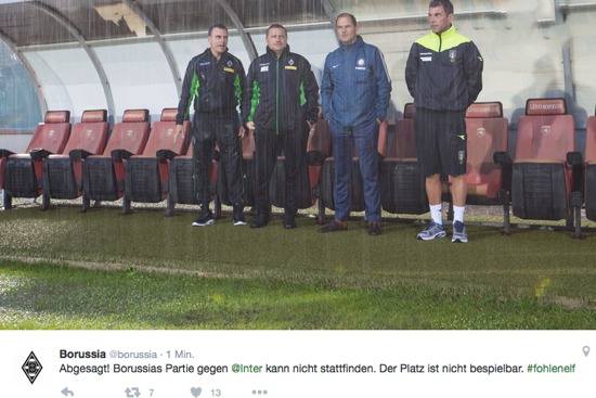 Wie begossene Pudel (Screenshot: Twitter / Borussia MG)