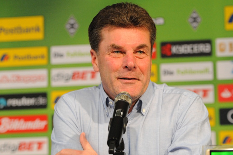 Dieter Hecking am Freitag (Foto: Norbert Jansen / Fohlenfoto)