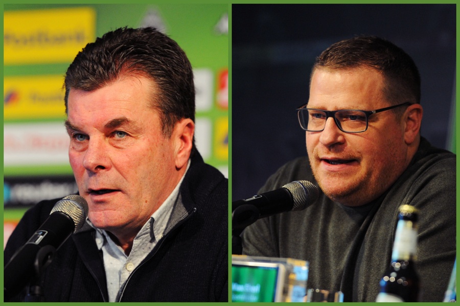 Dieter Hecking und Max Eberl auf der PK am Freitag (Foto: TORfabrik.de)